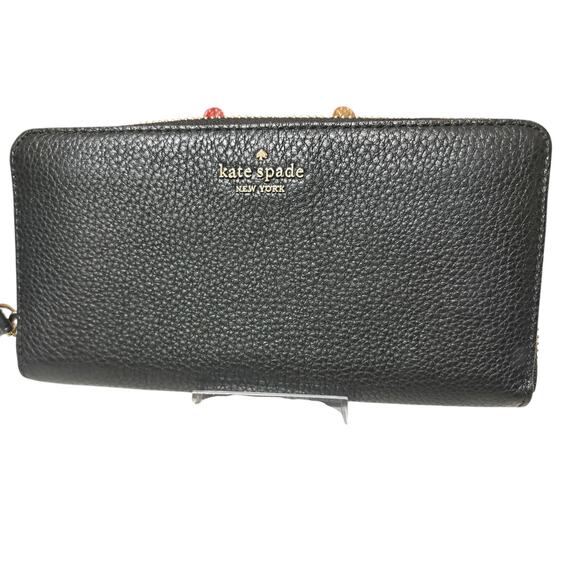 Kate Spade Lena Large Continental Black Zip Around Wallet - Picture 1 of 6